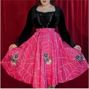 Vixen Micheline Pitt Pink Spiderweb Skirt Size Large
